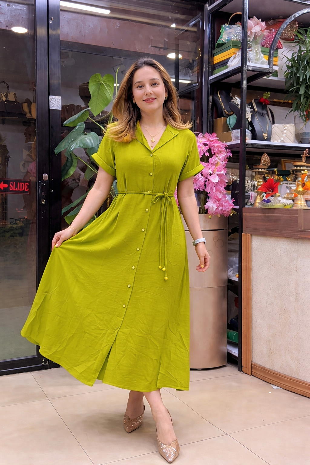 Elegant Rayon Casual Daily Wear Dress