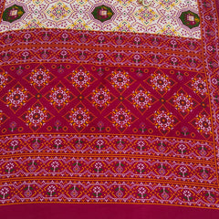 Traditional Patola Print Heavy Mul Cotton Saree with Unstitched Blouse Piece