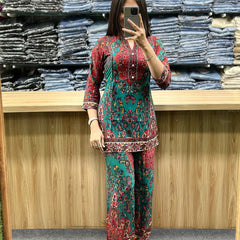 Printed Asymmetric Rayon Co-Ord Set