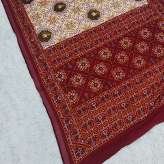 Traditional Patola Print Heavy Mul Cotton Saree with Unstitched Blouse Piece
