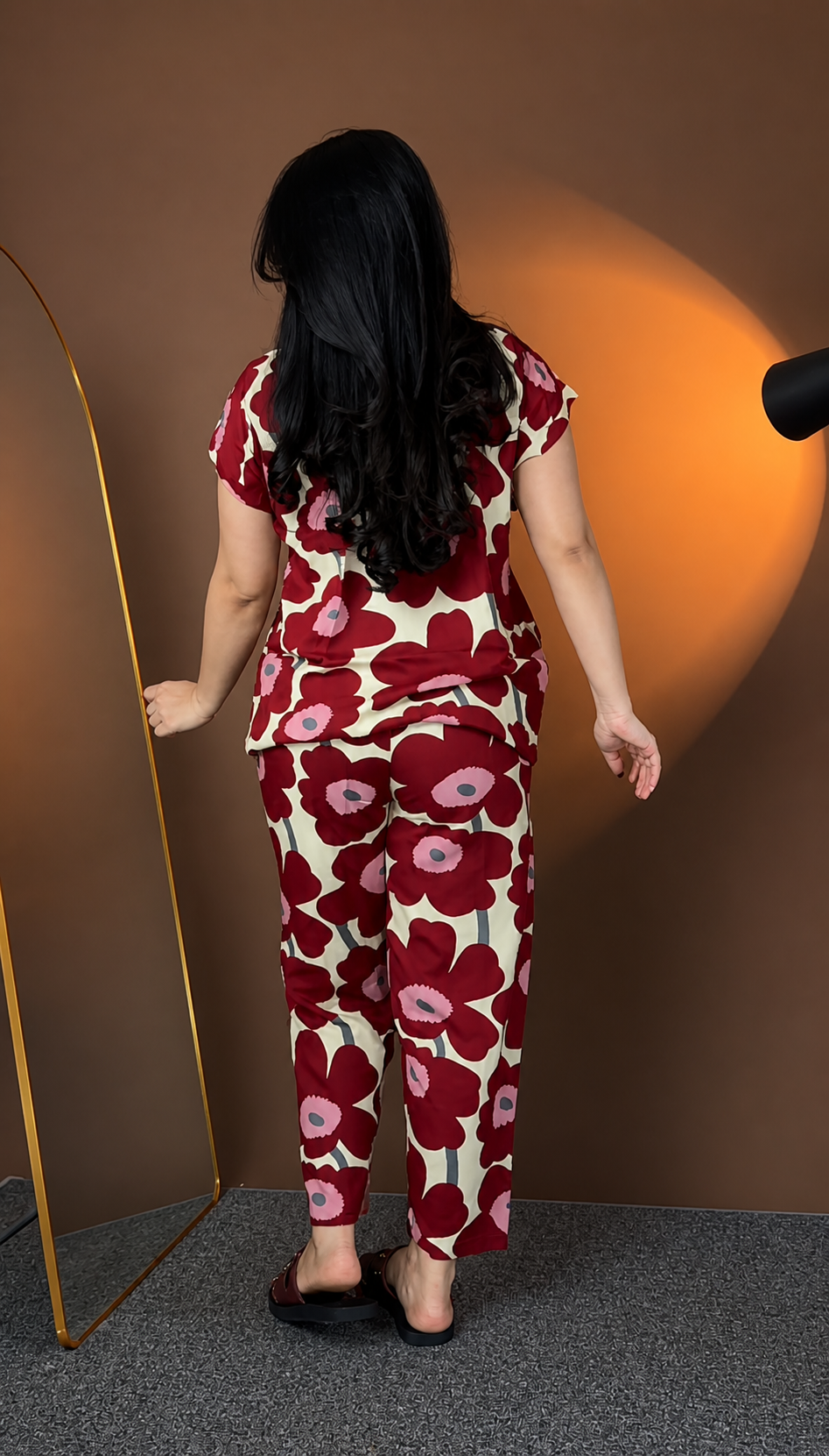 Retro Poppy Print Matching Co-ord Set