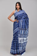 Handcrafted Indigo Printed Cotton Saree