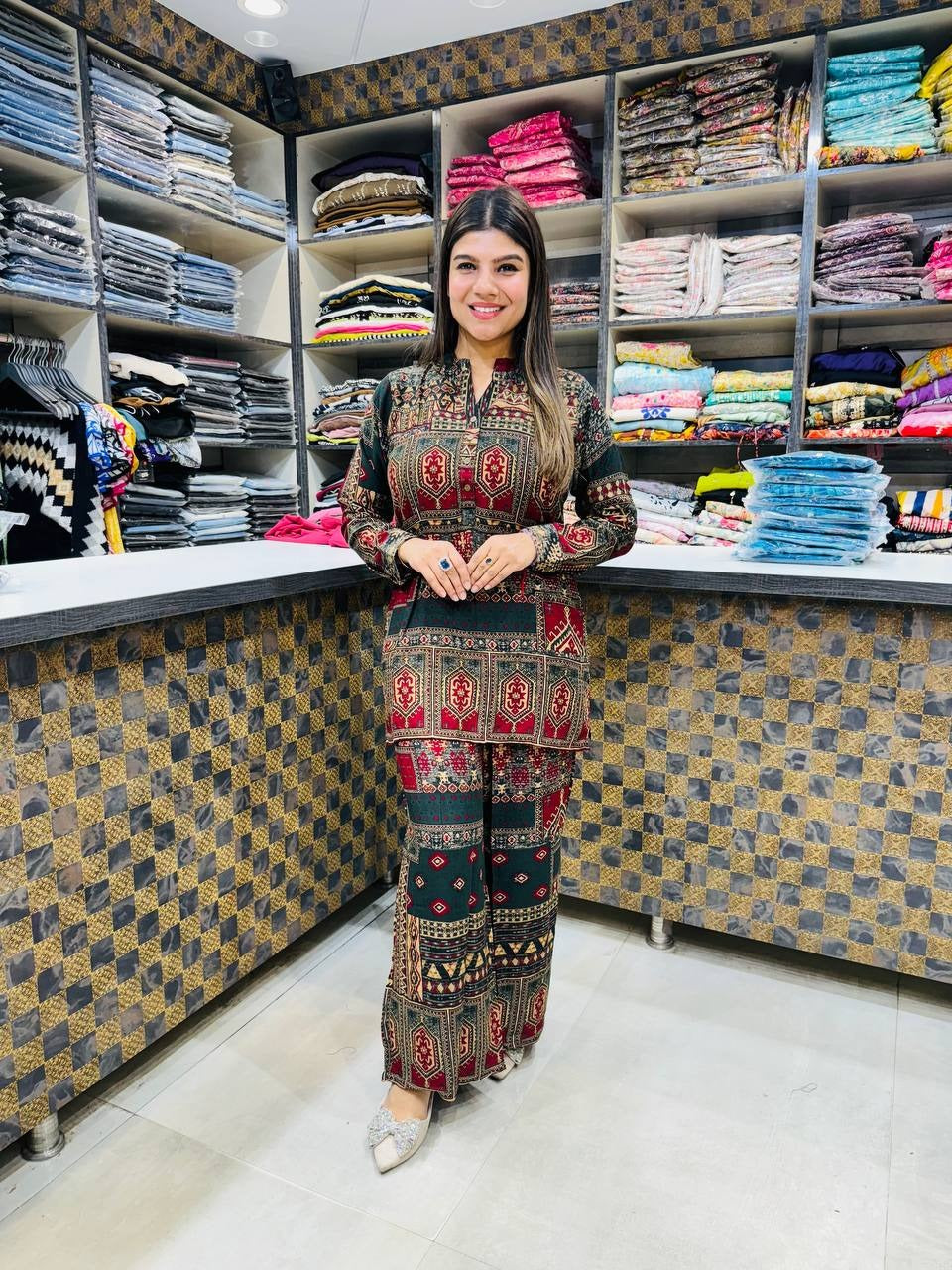 Royal Heritage Designer Printed Co-Ord Set