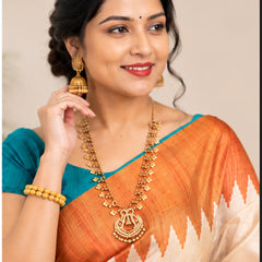 Premium Tussar Silk Printed Saree with Contrast Pallu