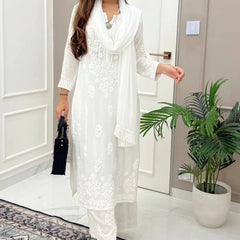White Chikankari Kurta Set