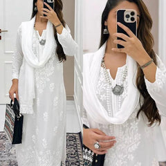White Chikankari Kurta Set
